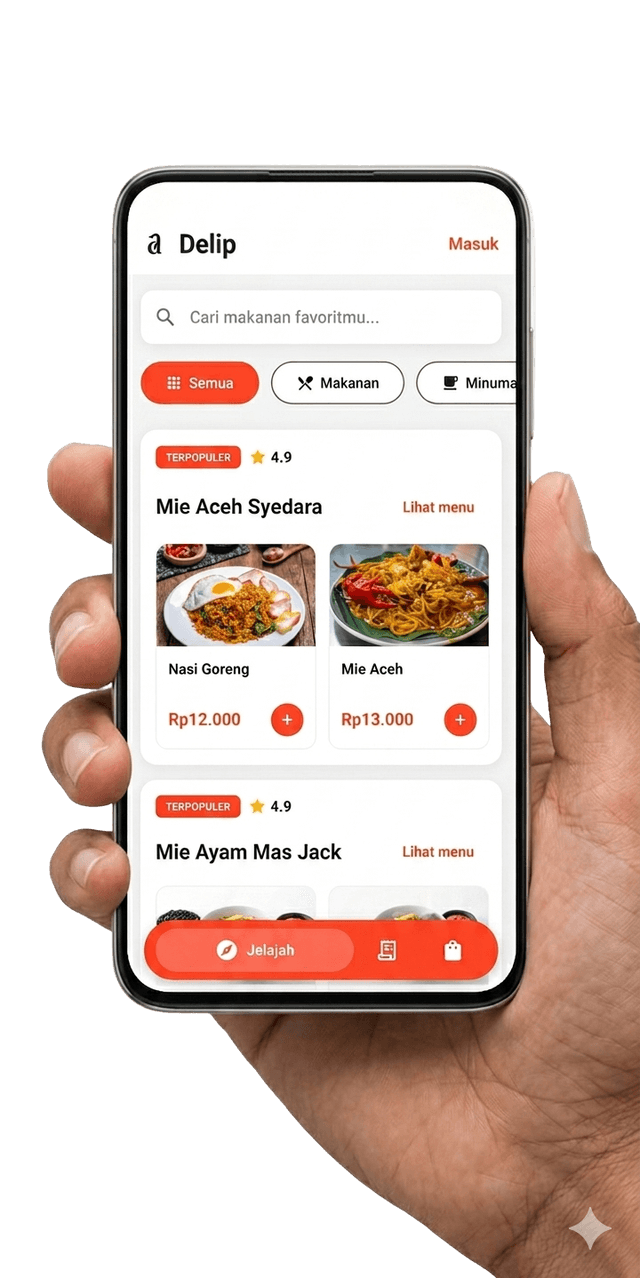 Delip app mockup